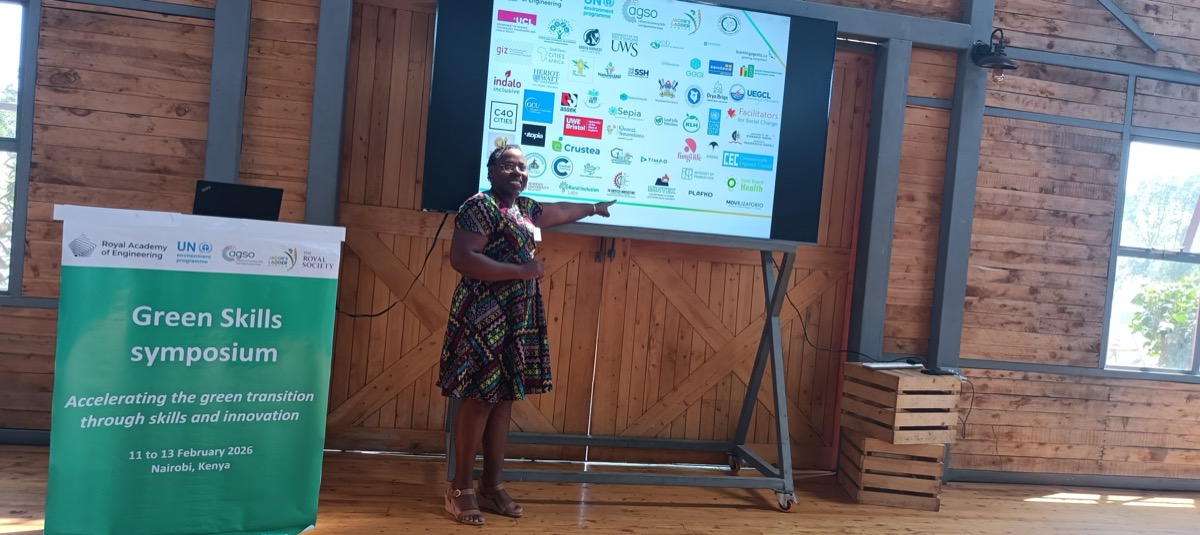 Annet presenting at the Green Skills Symposium in Nairobi